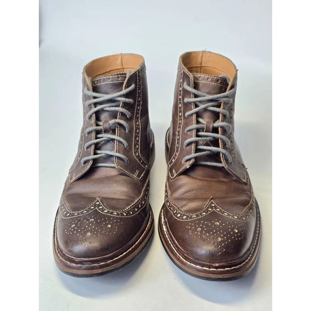 Cole Haan Men's Boots Size 8 M Brown Leather Chukka Oxford Wingtip Lace Up Shoes
